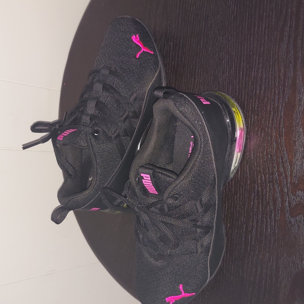 PUMA Kids Black and Pink Sneakers